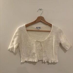 Women's White Cropped Top